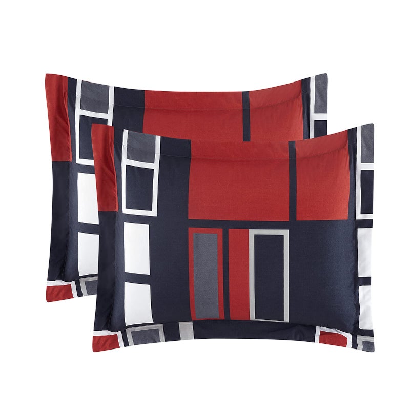 ARTALL Black Gray Red Plaid Pattern Bed in A Bag 8 Piece Bedding King Comforter Sets 1 Comforter, 2 Pillow Shams, 1 Flat Sheet, 1 Fitted Sheet, 1 Bed Skirt, 2 Pillowcases - Image 4